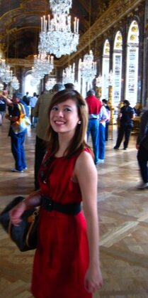 Elegant belt over red dress