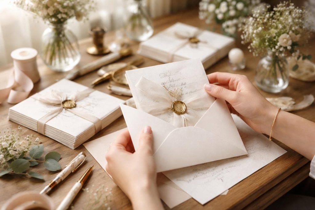 discover the art and etiquette of assembling wedding invitations with our comprehensive guide, ensuring your invites are beautifully crafted and respectfully presented.